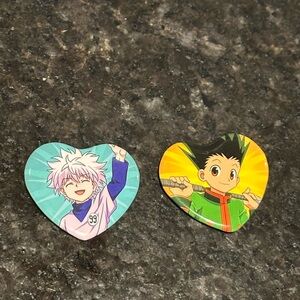 Hunter x Hunter Gon and Killua Heart Button Pins